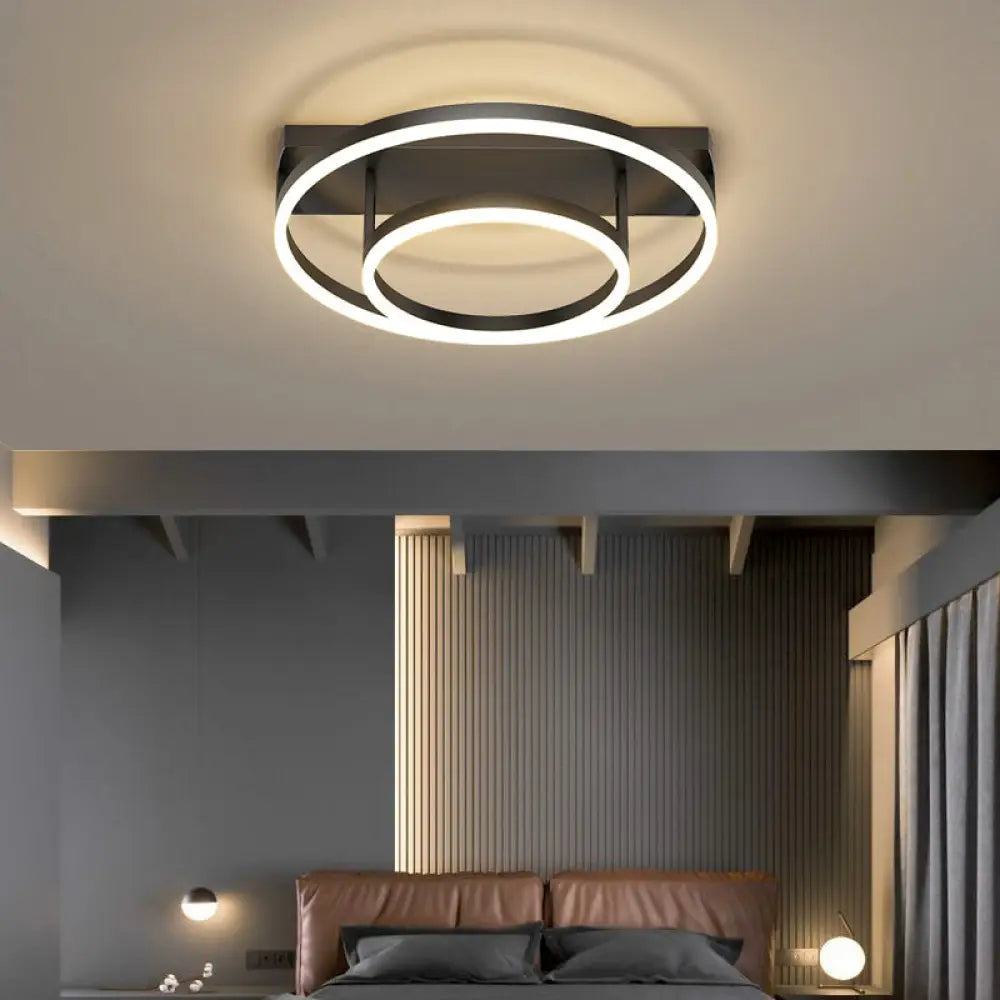 DecorBites™ DecorBites™ Contemporary Geometric Semi-Flush Acrylic Bedroom Ceiling Light