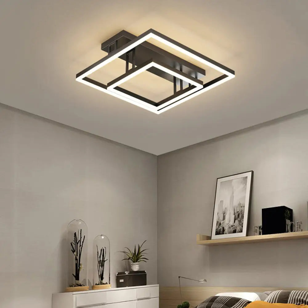 DecorBites™ DecorBites™ Contemporary Geometric Semi-Flush Acrylic Bedroom Ceiling Light