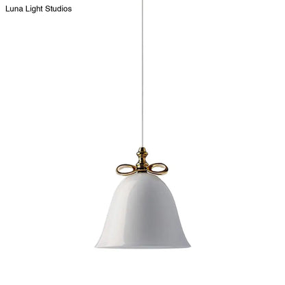 Contemporary Glass Bell Pendant Light - White/Brown/Clear - Ideal for Dining Room Ceiling