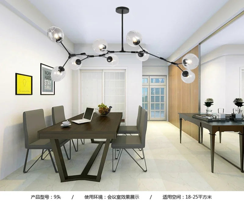 Contemporary Glass Bubble Chandelier for Living Room - Chandelier