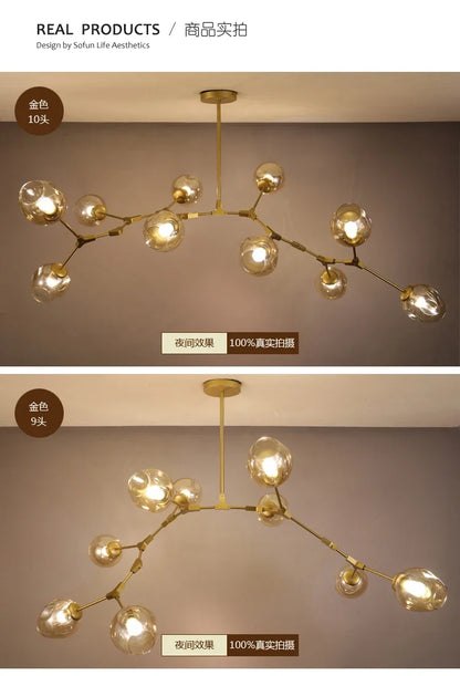 Contemporary Glass Bubble Chandelier for Living Room - Chandelier