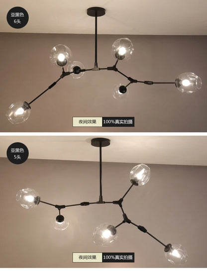 Contemporary Glass Bubble Chandelier for Living Room - Chandelier