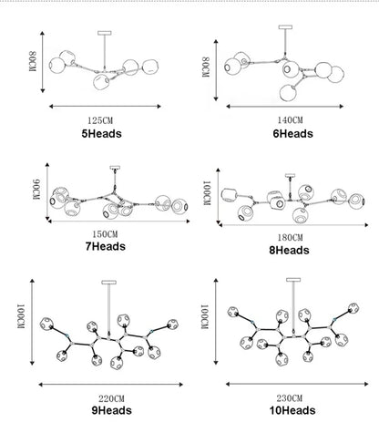 Contemporary Glass Bubble Chandelier for Living Room - Chandelier
