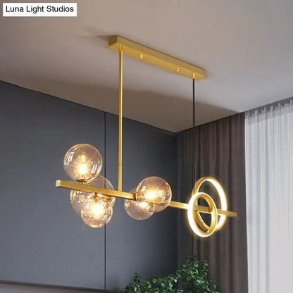 Lámpara de isla de cristal contemporánea DecorBites™: Lámpara colgante de 7 luces para comedor