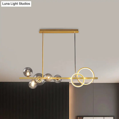 Lámpara de isla de cristal contemporánea DecorBites™: Lámpara colgante de 7 luces para comedor