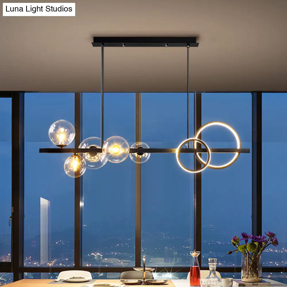 Lámpara de isla de cristal contemporánea DecorBites™: Lámpara colgante de 7 luces para comedor