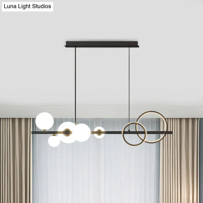 Lámpara de isla de cristal contemporánea DecorBites™: Lámpara colgante de 7 luces para comedor
