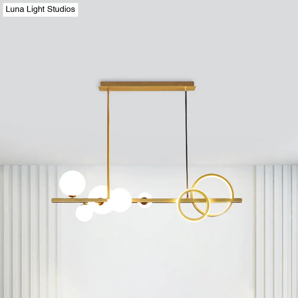 Lámpara de isla de cristal contemporánea DecorBites™: Lámpara colgante de 7 luces para comedor