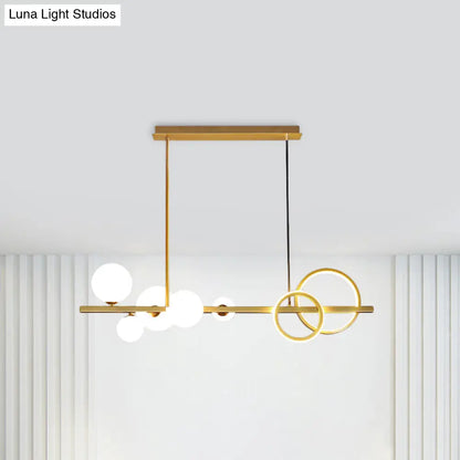 Lámpara de isla de cristal contemporánea DecorBites™: Lámpara colgante de 7 luces para comedor