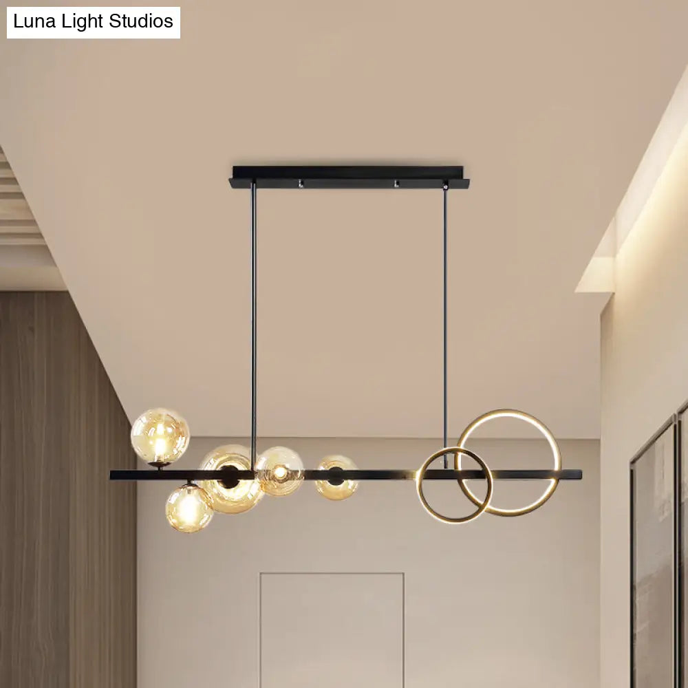 Lámpara de isla de cristal contemporánea DecorBites™: Lámpara colgante de 7 luces para comedor