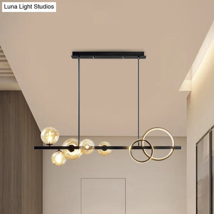 Lámpara de isla de cristal contemporánea DecorBites™: Lámpara colgante de 7 luces para comedor