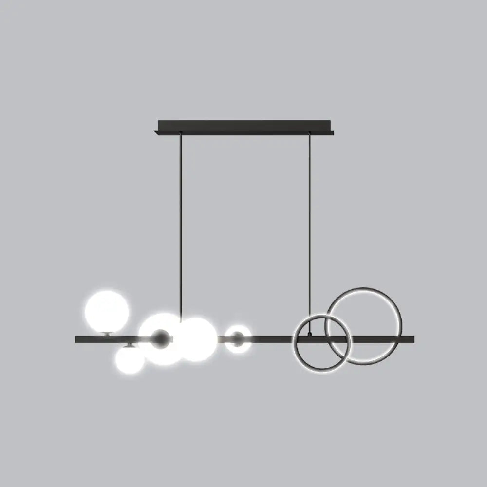 Lámpara de isla de cristal contemporánea DecorBites™: Lámpara colgante de 7 luces para comedor