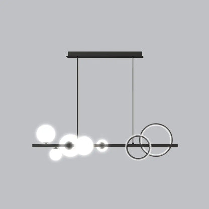 Lámpara de isla de cristal contemporánea DecorBites™: Lámpara colgante de 7 luces para comedor