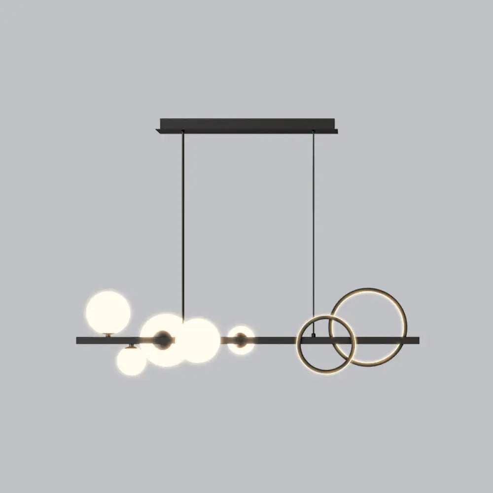 Lámpara de isla de cristal contemporánea DecorBites™: Lámpara colgante de 7 luces para comedor