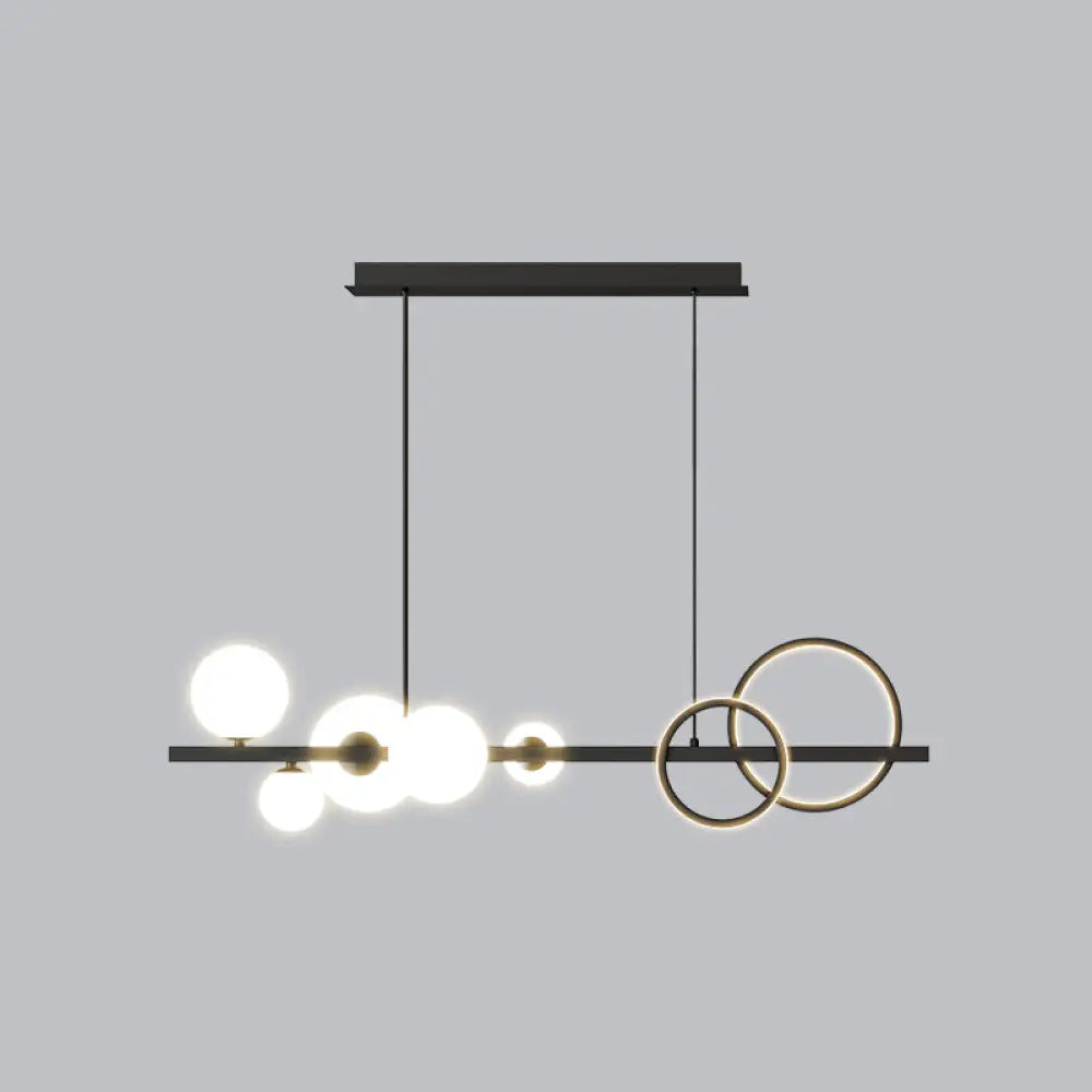 Lámpara de isla de cristal contemporánea DecorBites™: Lámpara colgante de 7 luces para comedor