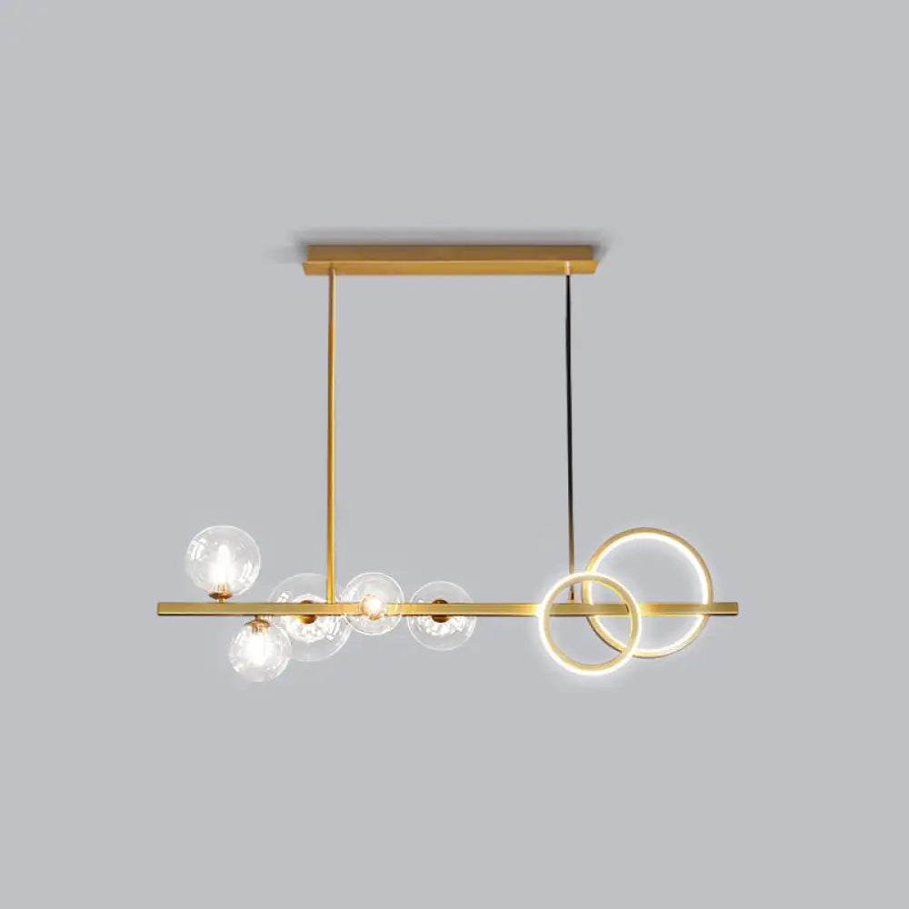 Lámpara de isla de cristal contemporánea DecorBites™: Lámpara colgante de 7 luces para comedor