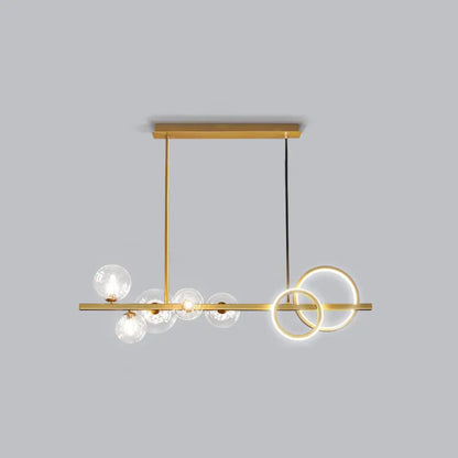 Lámpara de isla de cristal contemporánea DecorBites™: Lámpara colgante de 7 luces para comedor