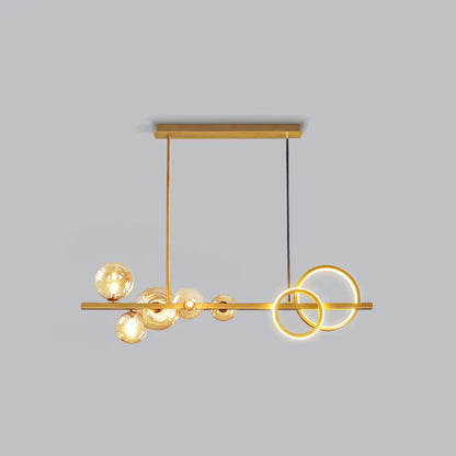 Lámpara de isla de cristal contemporánea DecorBites™: Lámpara colgante de 7 luces para comedor