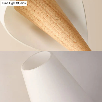 DecorBites™ DecorBites™ Contemporary Glass Sweet Cone Wall Light in White & Beige for Living Room