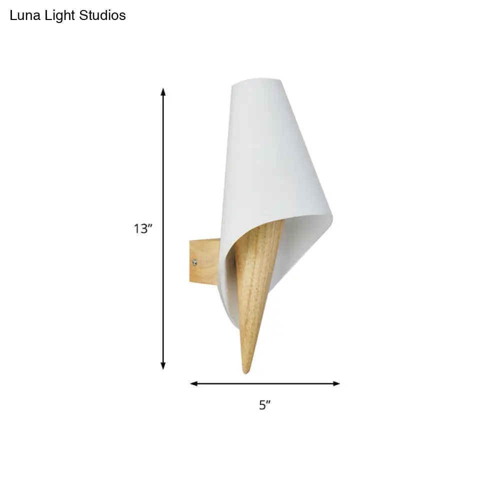 DecorBites™ DecorBites™ Contemporary Glass Sweet Cone Wall Light in White & Beige for Living Room