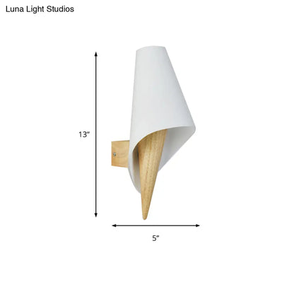 DecorBites™ DecorBites™ Contemporary Glass Sweet Cone Wall Light in White & Beige for Living Room