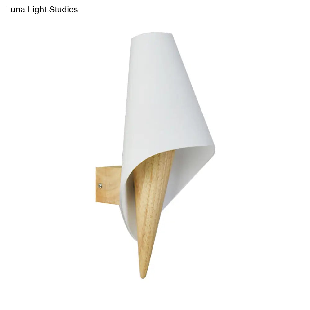 DecorBites™ DecorBites™ Contemporary Glass Sweet Cone Wall Light in White & Beige for Living Room