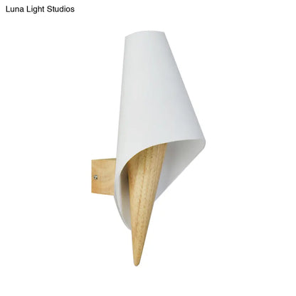 DecorBites™ DecorBites™ Contemporary Glass Sweet Cone Wall Light in White & Beige for Living Room