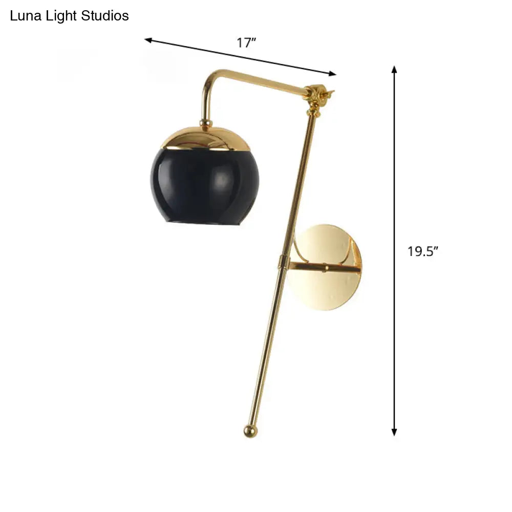 Aplique de pared contemporáneo DecorBites™ de cristal con brazo en acabado latón - Luz para dormitorio de 1 bombilla