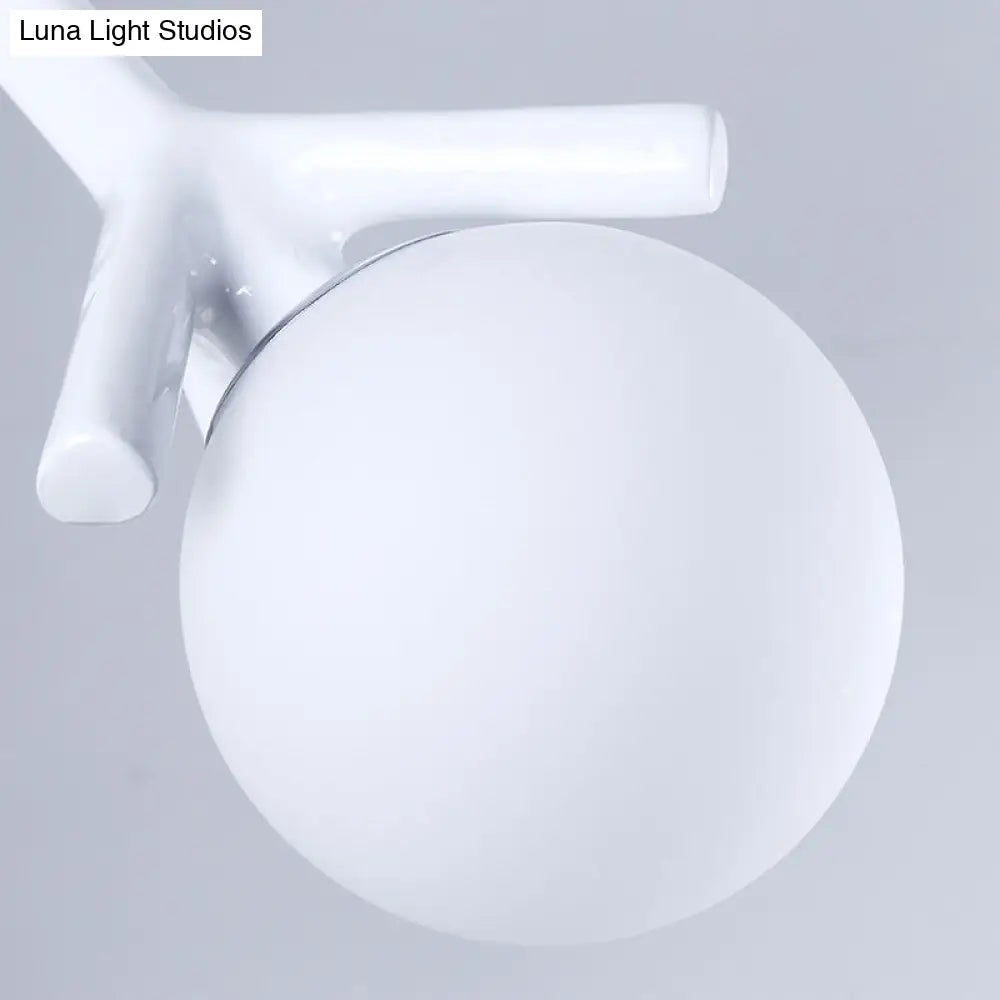 Lámpara de techo colgante contemporánea Global de 4 luces en cristal blanco con diseño de ramas - Disponible en blanco/negro/rojo
