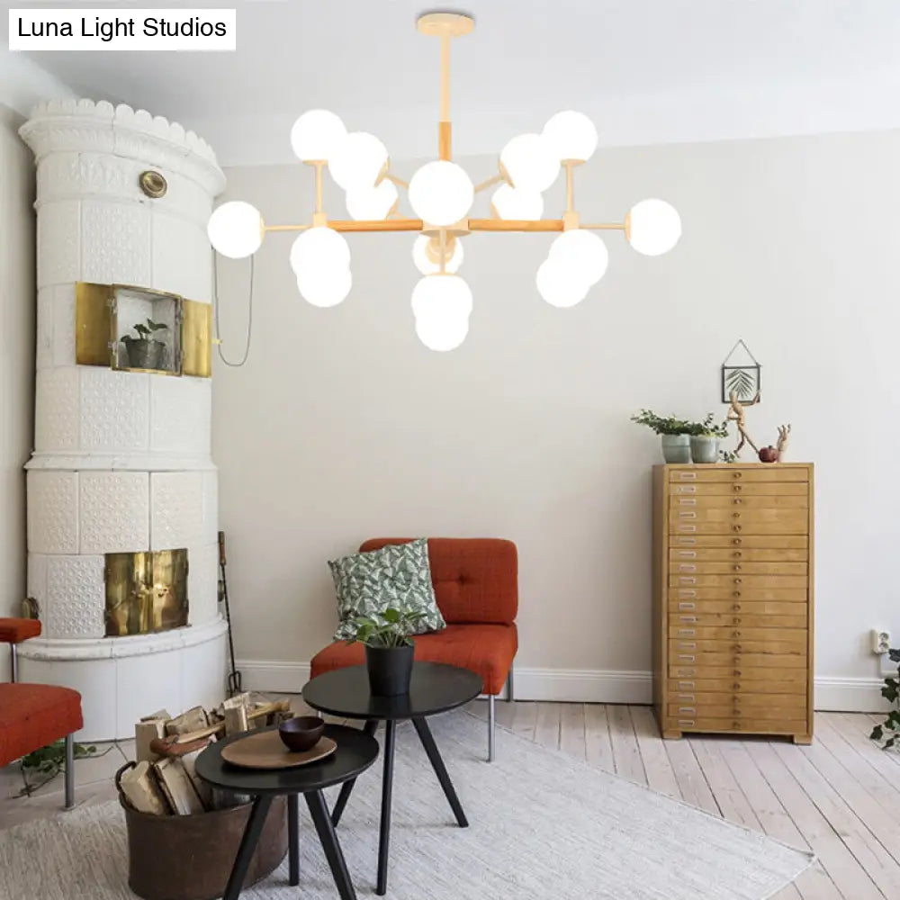 Lámpara de araña contemporánea DecorBites™ con forma de globo - Cristal blanco, kit de lámpara colgante para comedor de 9/12/16 luces