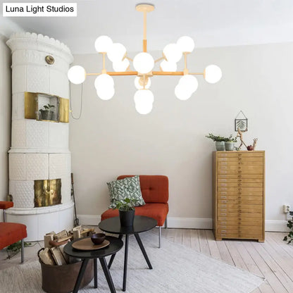 Lámpara de araña contemporánea DecorBites™ con forma de globo - Cristal blanco, kit de lámpara colgante para comedor de 9/12/16 luces