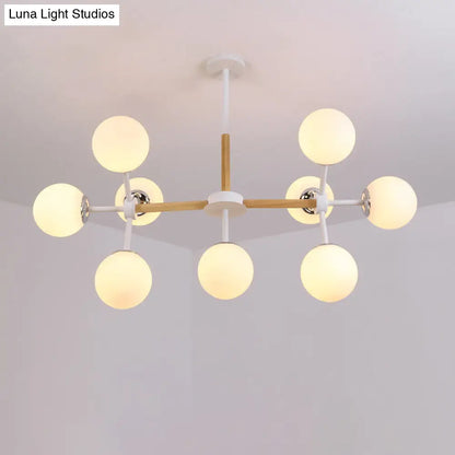 Lámpara de araña contemporánea DecorBites™ con forma de globo - Cristal blanco, kit de lámpara colgante para comedor de 9/12/16 luces