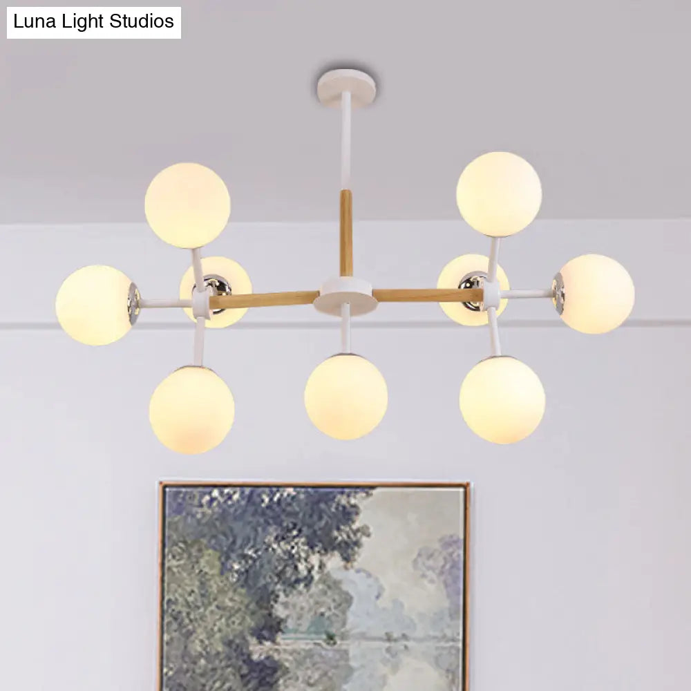 Lámpara de araña contemporánea DecorBites™ con forma de globo - Cristal blanco, kit de lámpara colgante para comedor de 9/12/16 luces