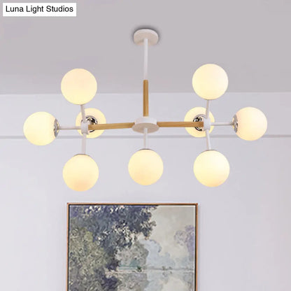 Lámpara de araña contemporánea DecorBites™ con forma de globo - Cristal blanco, kit de lámpara colgante para comedor de 9/12/16 luces