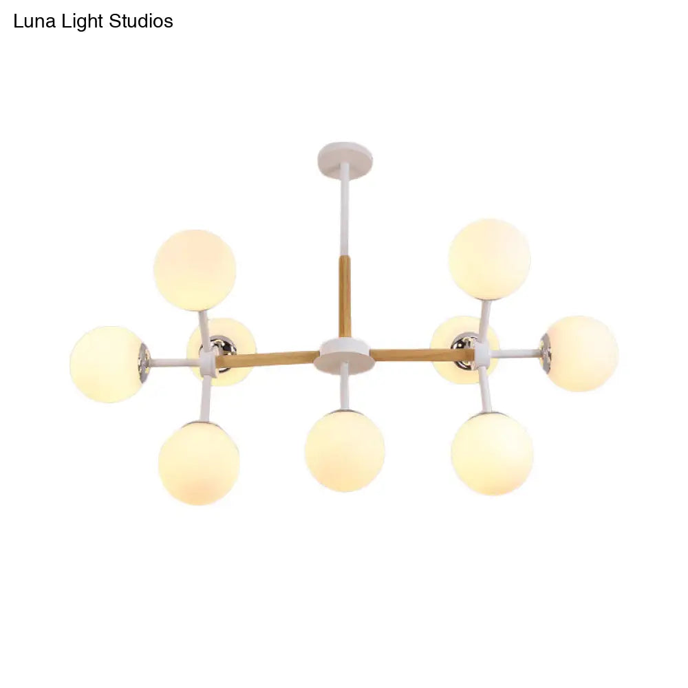 Lámpara de araña contemporánea DecorBites™ con forma de globo - Cristal blanco, kit de lámpara colgante para comedor de 9/12/16 luces