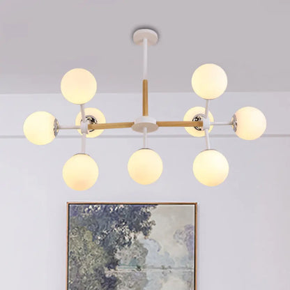 Lámpara de araña contemporánea DecorBites™ con forma de globo - Cristal blanco, kit de lámpara colgante para comedor de 9/12/16 luces