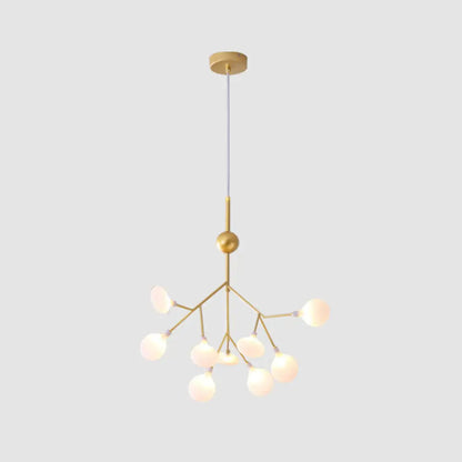 Contemporary Gold Acrylic Leaf Chandelier: LED Ceiling Lamp for Living Room