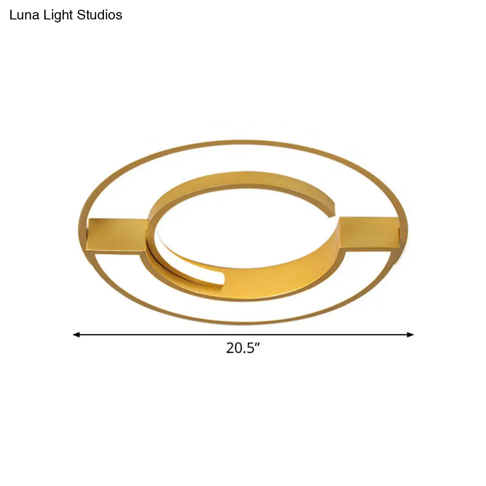 DecorBites™ DecorBites™ Contemporary Gold Aluminum Ceiling Lamp - LED Flushmount Lighting in Warm/White Light (16.5" or 20.5" Diameter)