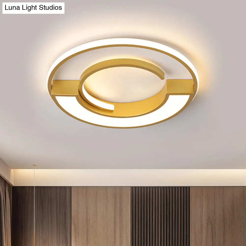 DecorBites™ DecorBites™ Contemporary Gold Aluminum Ceiling Lamp - LED Flushmount Lighting in Warm/White Light (16.5" or 20.5" Diameter)
