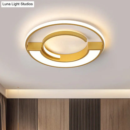 DecorBites™ DecorBites™ Contemporary Gold Aluminum Ceiling Lamp - LED Flushmount Lighting in Warm/White Light (16.5" or 20.5" Diameter)