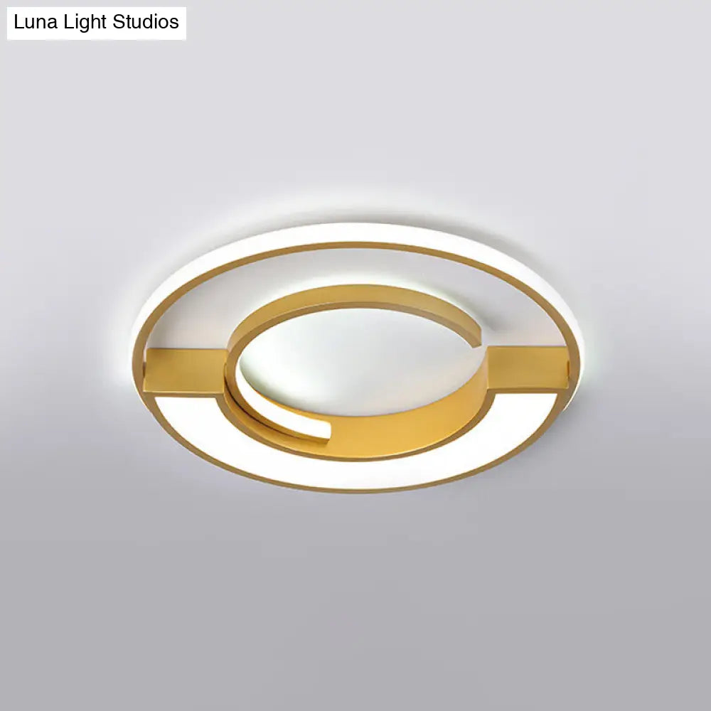 DecorBites™ DecorBites™ Contemporary Gold Aluminum Ceiling Lamp - LED Flushmount Lighting in Warm/White Light (16.5" or 20.5" Diameter)