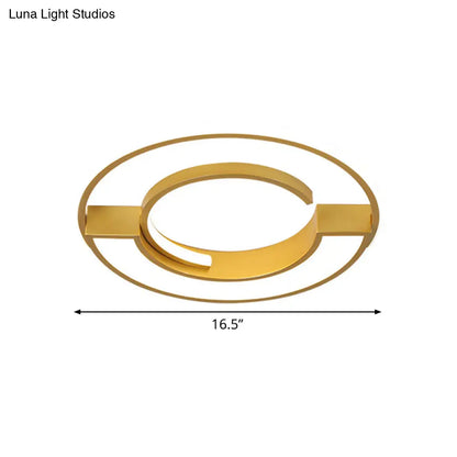 DecorBites™ DecorBites™ Contemporary Gold Aluminum Ceiling Lamp - LED Flushmount Lighting in Warm/White Light (16.5" or 20.5" Diameter)
