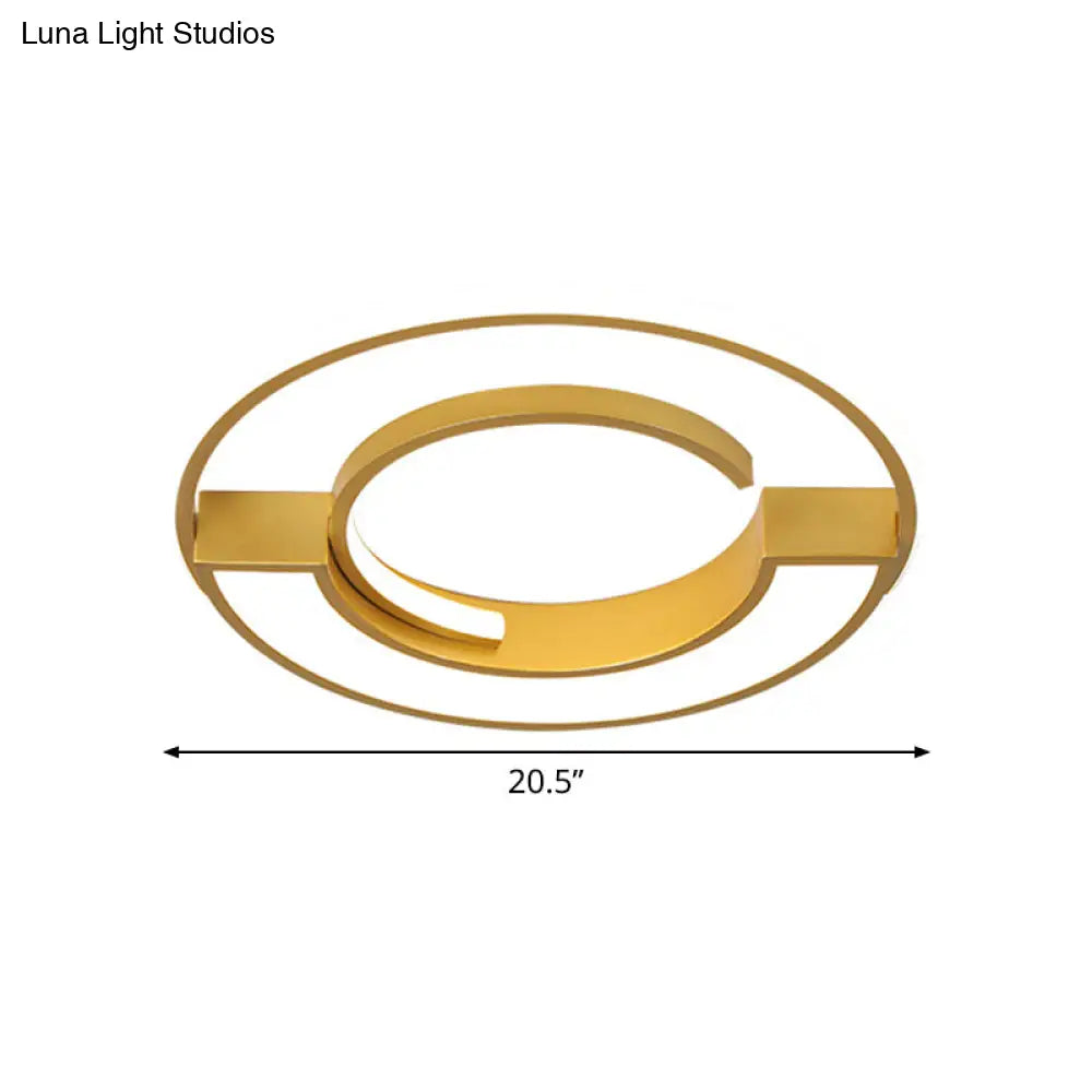 DecorBites™ DecorBites™ Contemporary Gold Aluminum Ceiling Lamp - LED Flushmount Lighting in Warm/White Light (16.5" or 20.5" Diameter)