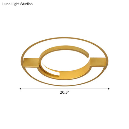 DecorBites™ DecorBites™ Contemporary Gold Aluminum Ceiling Lamp - LED Flushmount Lighting in Warm/White Light (16.5" or 20.5" Diameter)