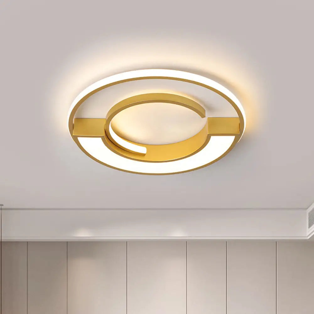 DecorBites™ DecorBites™ Contemporary Gold Aluminum Ceiling Lamp - LED Flushmount Lighting in Warm/White Light (16.5" or 20.5" Diameter)