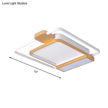 DecorBites™ DecorBites™ Contemporary Gold/Black Acrylic Ceiling Light with LED Flush Mount for Bedroom, 16-19.5" Width - White Light