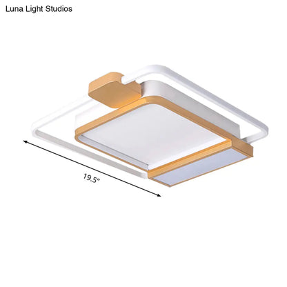 DecorBites™ DecorBites™ Contemporary Gold/Black Acrylic Ceiling Light with LED Flush Mount for Bedroom, 16-19.5" Width - White Light