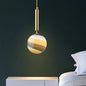 Contemporary Gold/Black Bedroom Pendant Lamp with Frosted Glass Shade