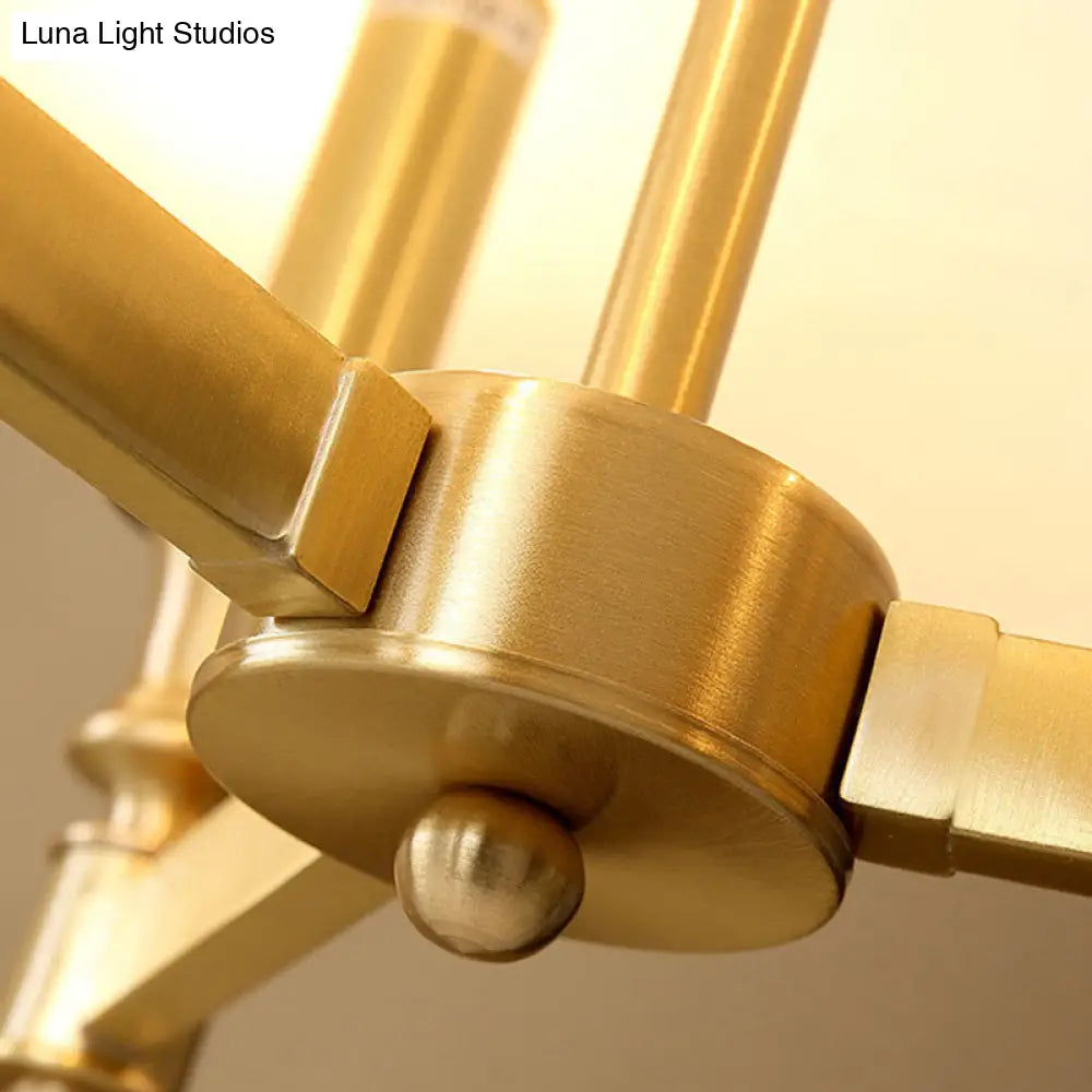 Contemporary Gold Candlestick Chandelier Pendant Light - 3 Heads - Metal Hanging Light with Empire Shade