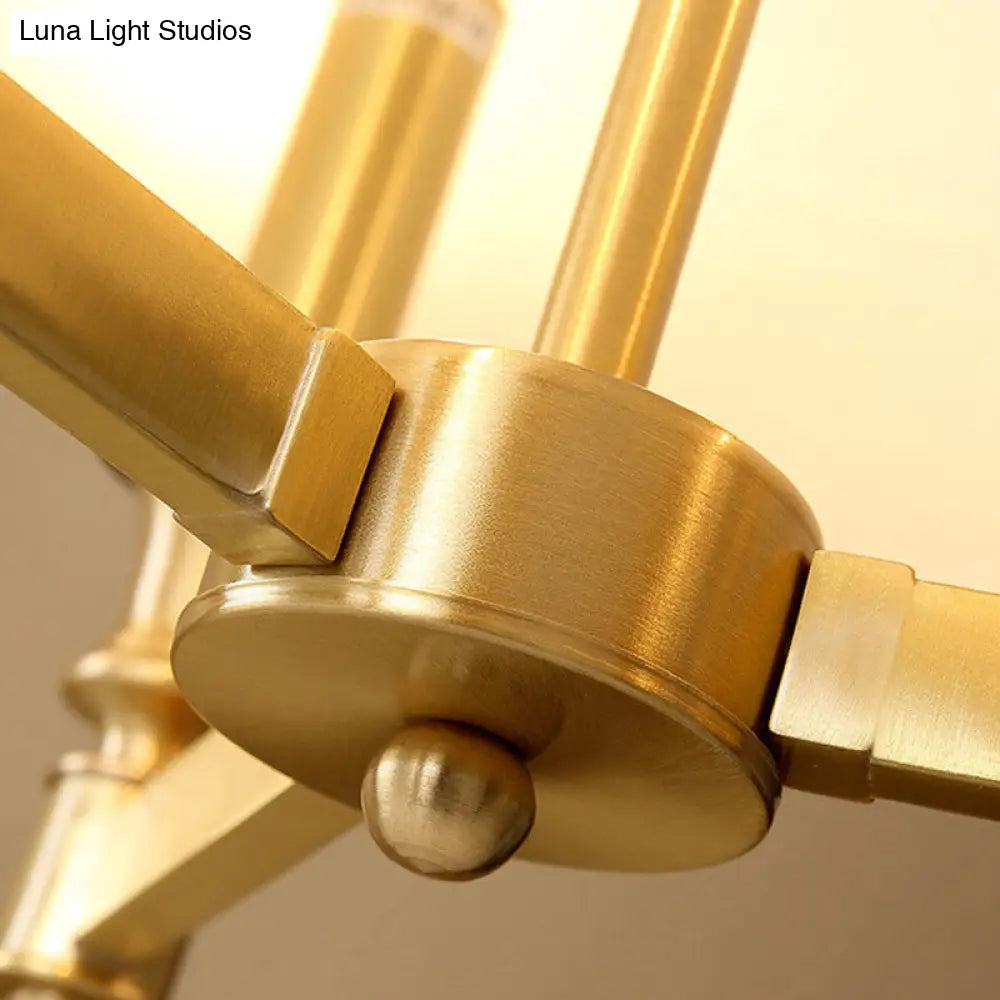 Contemporary Gold Candlestick Chandelier Pendant Light - 3 Heads - Metal Hanging Light with Empire Shade